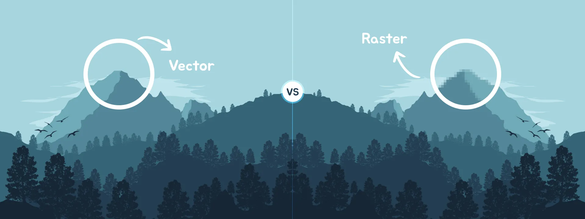 ما الفرق بين الفيكتور Vector والصور النقطية Raster images ؟ 