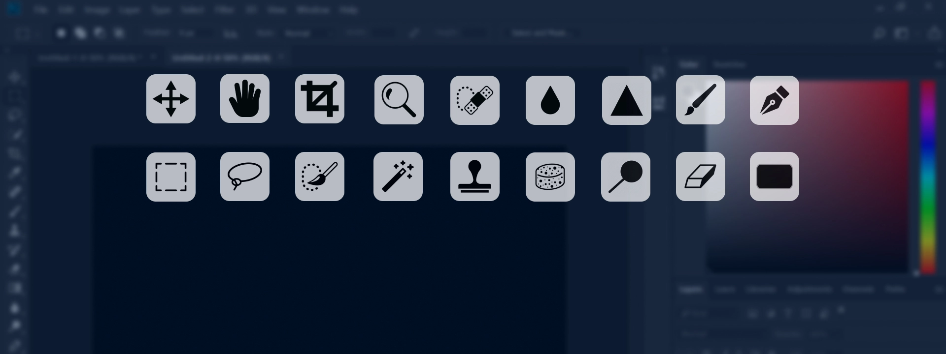 شرح جميع أدوات برنامج Adobe Photoshop وكيفية إستخدامها